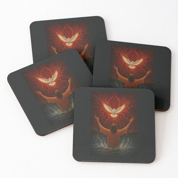 Item preview, Baptism and the Descent of the Holy Spirit – Spiritual Oil Painting designed and sold by Heavenly-Cloudz.