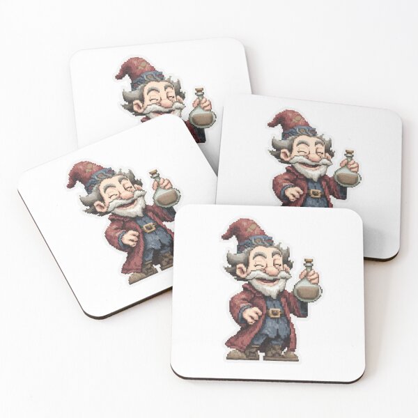 Item preview, Pixel Art Winking Wizard with Potion | Retro Fantasy Alchemist designed and sold by BBackdesign.