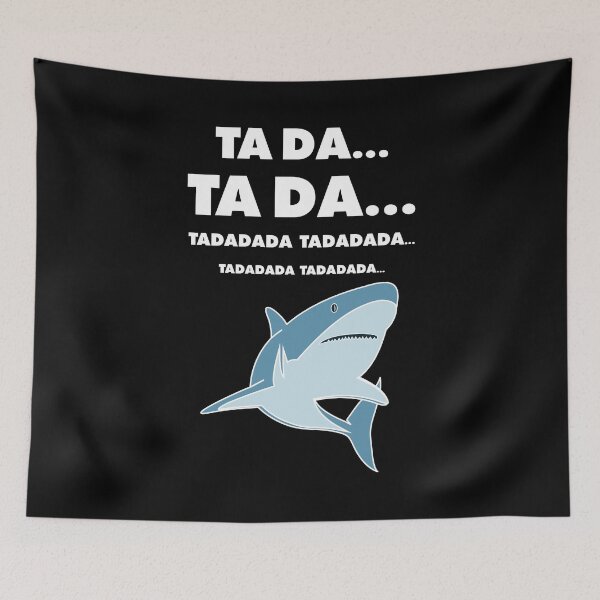 Item preview, TA DA... Soundtrack Joke & Great White Shark – Minimalist Movie Lover Design - White Text designed and sold by NiceHatHarry.