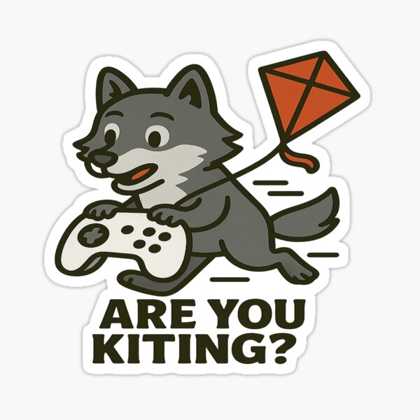 Item preview, ARE YOU KITING? – Hit-and-Run Wolf Gamer Meme designed and sold by CTRL+DOG.