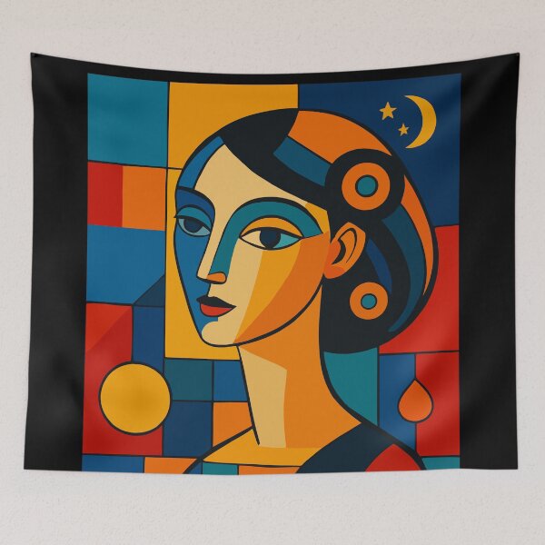 Item preview, Geometry Soul – Retro Abstract Cat Art designed and sold by ElisabethRaven.
