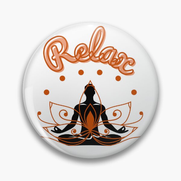 Item preview, Relax Yoga Pose with Orange Text designed and sold by ShumLab.