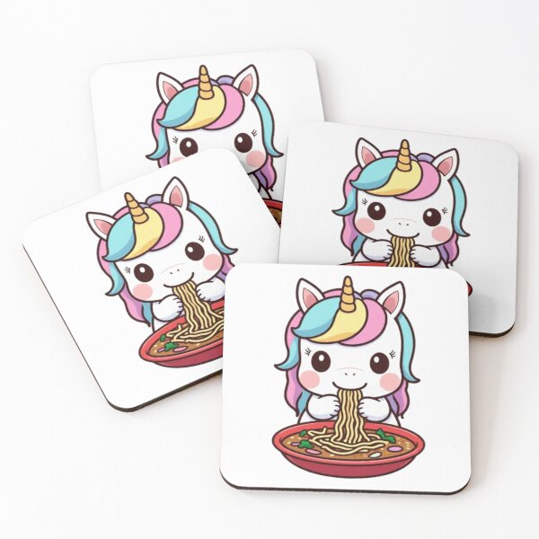 Item preview, Unicorn drinking a bowl of ramen noodles designed and sold by JonysCreativeDesigns.