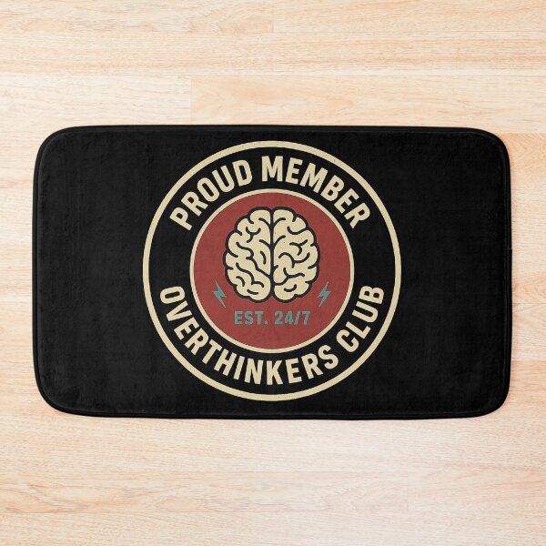 Item preview, Proud Member of the Overthinkers Club - Retro Badge designed and sold by Work Life Tees.