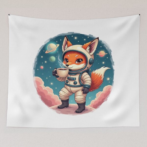 Item preview, Space Coffee Break – Whimsical Fox Astronaut designed and sold by Sirak Amanuel.