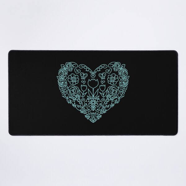 Item preview, Turquoise Heart with Flowers designed and sold by HugSomeNettles.