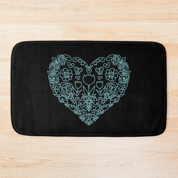 Item preview, Turquoise Heart with Flowers designed and sold by HugSomeNettles.