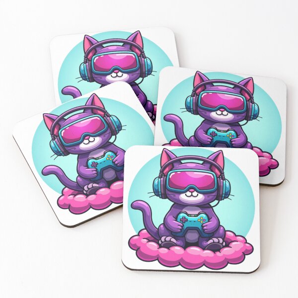 Aperçu de l'œuvre Pixel Purrfection – Chat gamer sur Cloud créée et vendue par Sirak Amanuel.