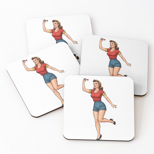 Item preview, Darts pin up girl - 1940s retro vintage style designed and sold by Retro40.