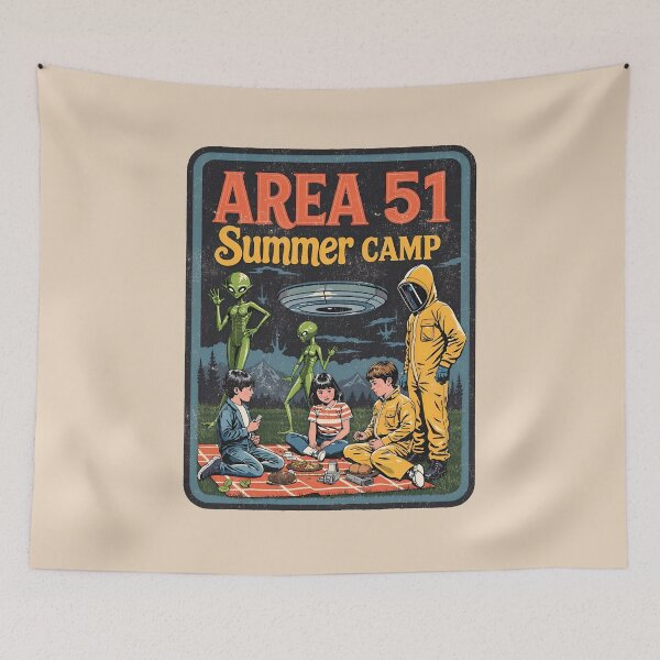Item preview, Area 51 Summer Camp: Alien Abduction Retro Design designed and sold by Vintagenaut Co..