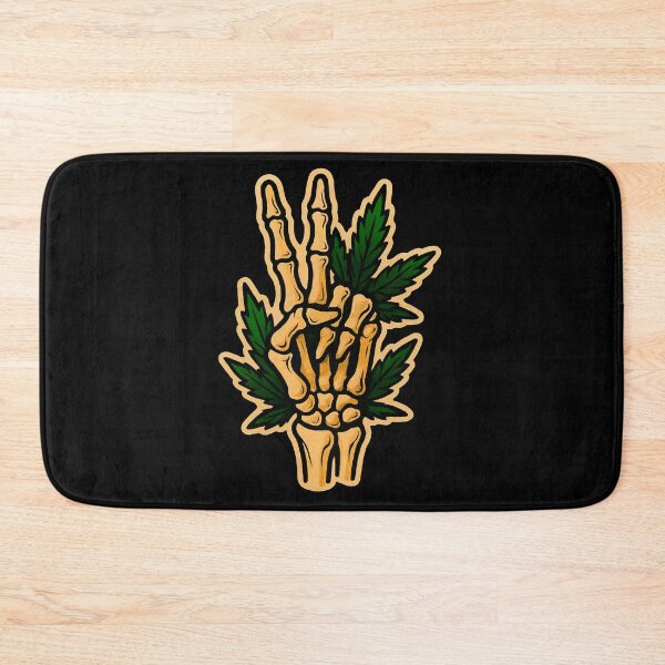 Item preview, Skeleton Hand Peace Sign – Cannabis Old School Tattoo designed and sold by Wake and Bake.