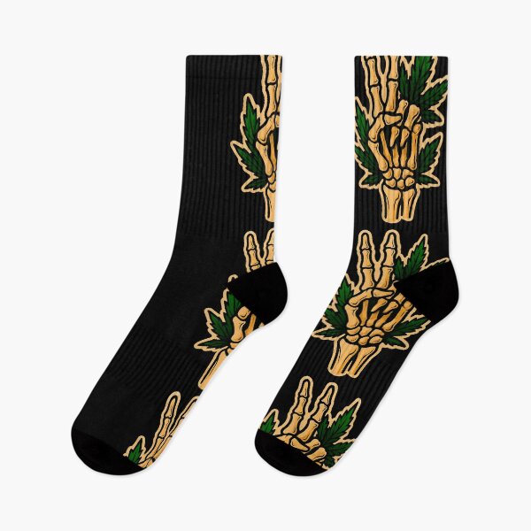 Item preview, Skeleton Hand Peace Sign – Cannabis Old School Tattoo designed and sold by Wake and Bake.