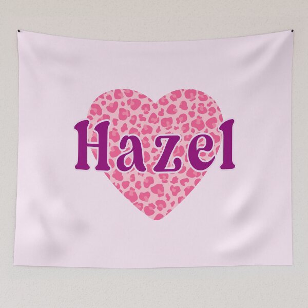 Item preview, Hazel Name Leopard Pink Heart  designed and sold by Jeallan Designs.