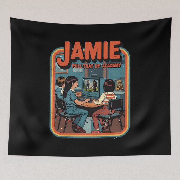 Item preview, Jamie, Pull That Up Academy - Retro Podcast Art designed and sold by Vintagenaut Co..