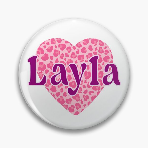 Item preview, Layla Name Leopard Pink Heart  designed and sold by Jeallan Designs.