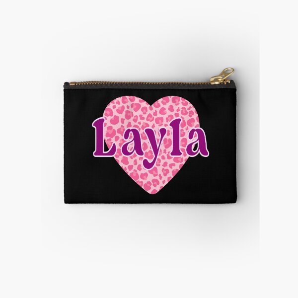 Item preview, Layla Name Leopard Pink Heart  designed and sold by Jeallan Designs.