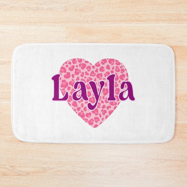 Item preview, Layla Name Leopard Pink Heart  designed and sold by Jeallan Designs.