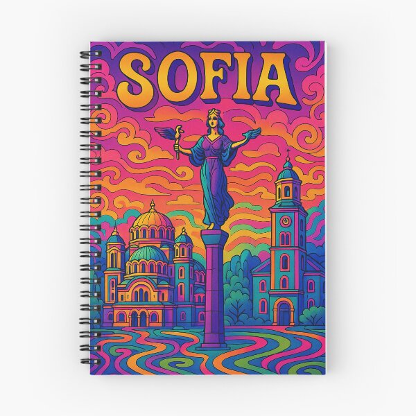 Item preview, Psychedelic Cityscape of Sofia | Colorful Retro Bulgaria Travel Poster | Trippy Capital City Wall Art | Surreal Urban & Historic Illustration | Vibrant Bohemian Artwork designed and sold by PaintedPixels01.