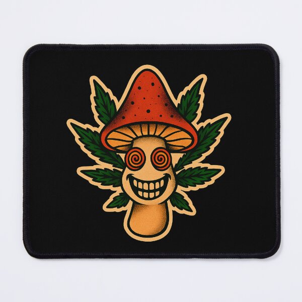 Item preview, Psychedelic Magic Mushroom – Cannabis Old School Tattoo designed and sold by Wake and Bake.