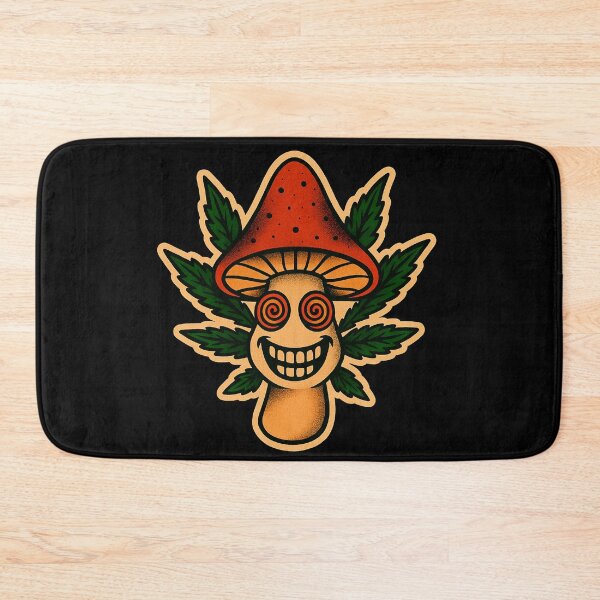 Item preview, Psychedelic Magic Mushroom – Cannabis Old School Tattoo designed and sold by Wake and Bake.