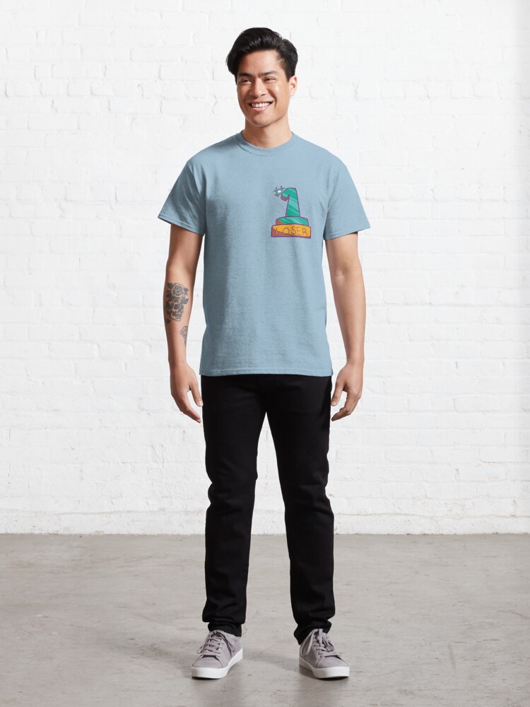 Thumbnail 3 of 7, Classic T-Shirt, #1 Loser Trophy in blue-green designed and sold by Carolyn-Loftus.