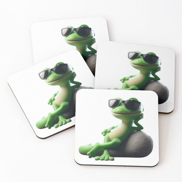 Item preview, Cool Gecko Relaxing on a Rock with Sunglasses designed and sold by AesthinkArt.