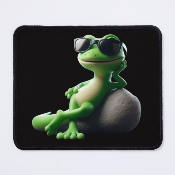 Item preview, Cool Gecko Relaxing on a Rock with Sunglasses designed and sold by AesthinkArt.