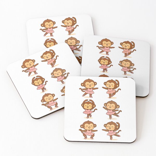 Item preview, Cute monkey ballerina set of 6 kawaii designed and sold by EMMonovi.