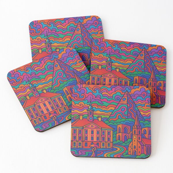 Item preview, Psychedelic Cityscape of Tartu | Colorful Retro Estonia Travel Poster | Trippy University Town Wall Art | Surreal Historic & Urban Illustration | Vibrant Bohemian Artwork designed and sold by PaintedPixels01.