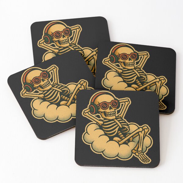 Item preview, Chill Skeleton on a Cloud – Stoner Vibes Design designed and sold by Wake and Bake.