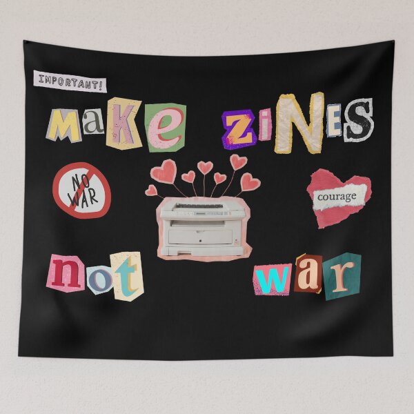 Item preview, Make Zines Not War – DIY Zine Culture Punk Art Quote | Fun Activist Gift for Zine Makers, Writers & Indie Creatives designed and sold by Straight-Up Snark.