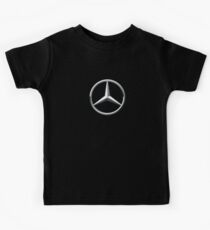mercedes benz logo (black tshirt) Kids Tee