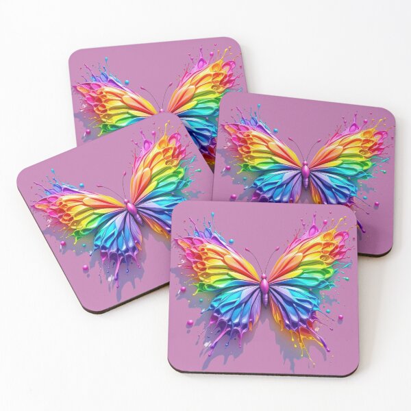 Item preview, Rainbow Splash Butterfly 3D Effect Print designed and sold by TheGaliyaStudio.