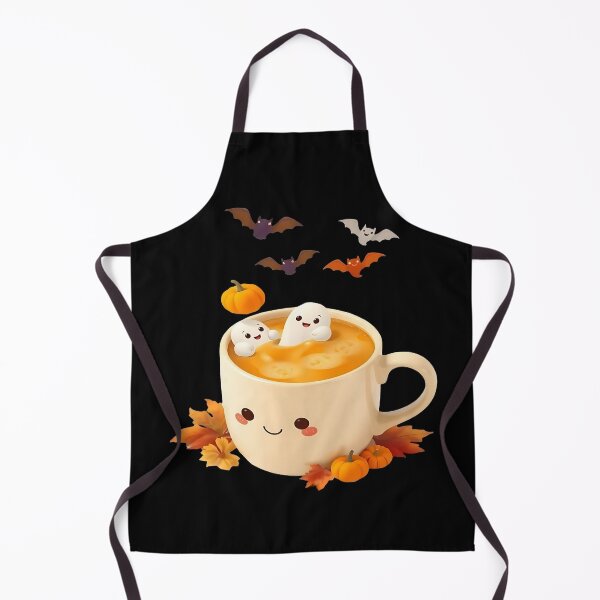 Item preview, "Kawaii Pumpkin Spice Latte – Pumpkin Latte with Cute Ghosts and Bats | Cozy Halloween Fall Illustration". designed and sold by Ralek.