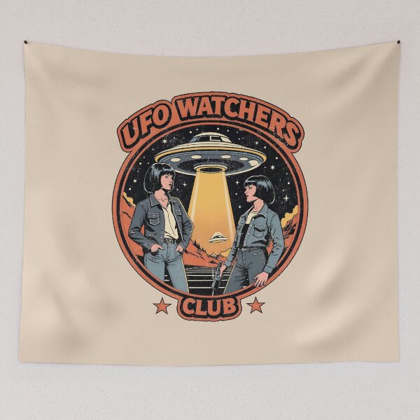 Item preview, UFO Watchers Club - Retro Sci-Fi Design designed and sold by Vintagenaut Co..