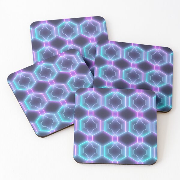 Item preview, Futuristic Neon-Lit Geometric Pattern designed and sold by roxysnextgenart.