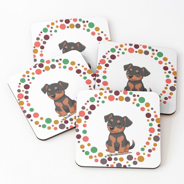 Artikelvorschau, Feiern Sie den Dot Day mit meinem Deutschen Pinscher | Bunte Hundekunst entworfen und verkauft von The Real Life Symphony.
