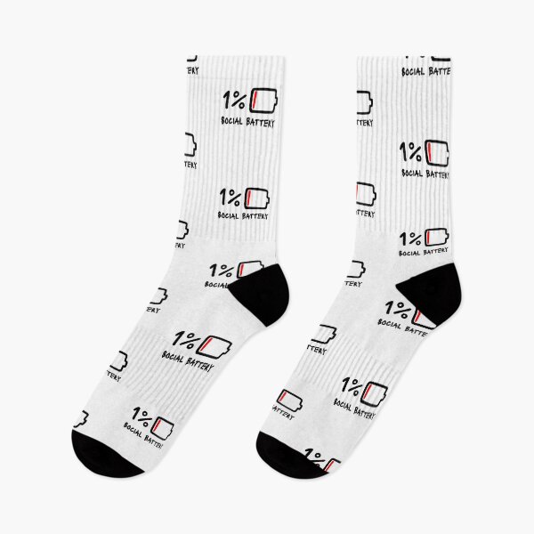 Item preview, My Social Battery at 1% Low Introvert Energy, Socially Drained  - Black designed and sold by PawaPotto.