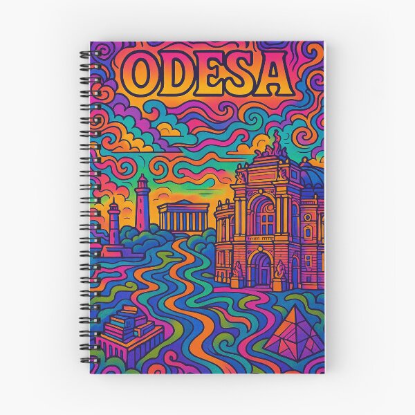 Item preview, Psychedelic Cityscape of Odesa | Colorful Retro Ukraine Travel Poster | Trippy Black Sea Wall Art | Surreal Harbor & Urban Illustration | Vibrant Bohemian Artwork designed and sold by PaintedPixels01.