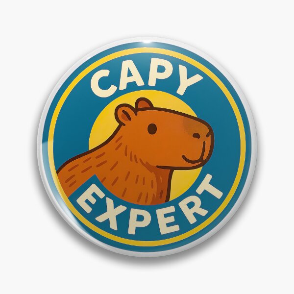 Item preview, Award with a drawn capybara and the text “Capy Expert” designed and sold by PixelPrisma.