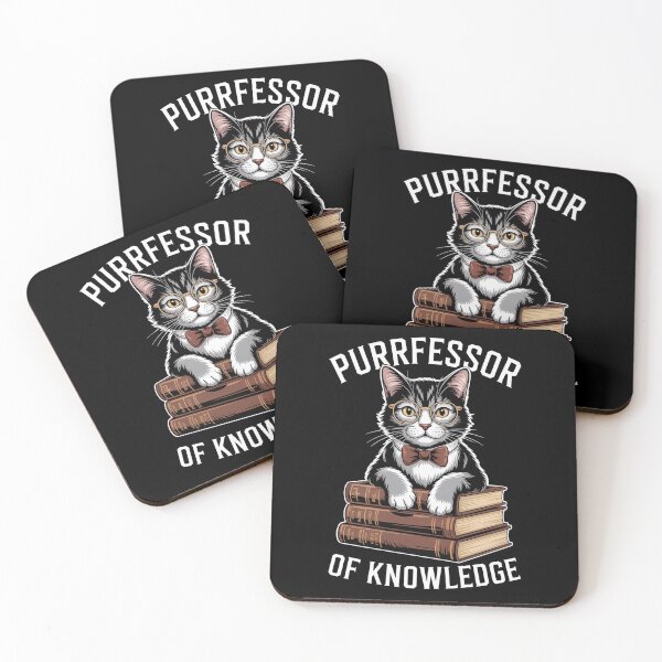 Item preview, Purrfessor of Knowledge Cat with Books designed and sold by MonkiFlipp.