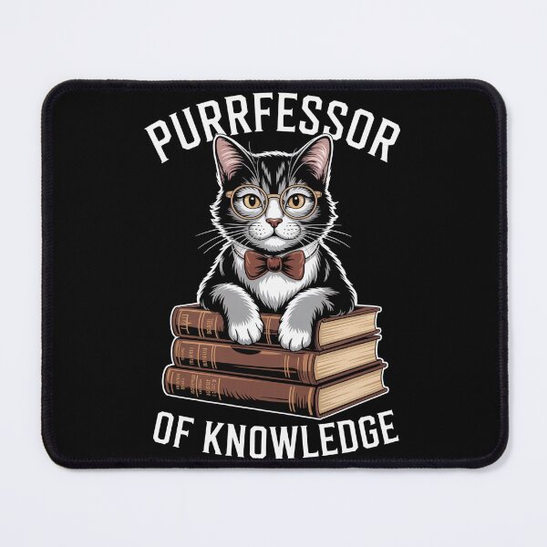 Item preview, Purrfessor of Knowledge Cat with Books designed and sold by MonkiFlipp.