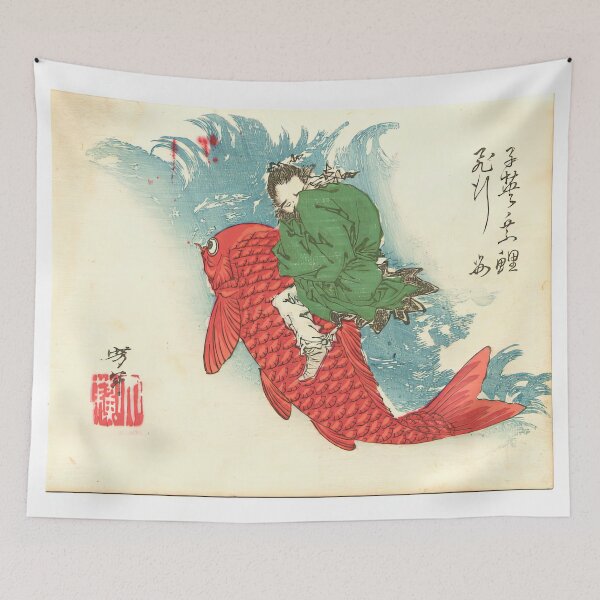 Item preview,  Shiei Riding on a Carp by Tsukioka Yoshitoshi designed and sold by TeeARTHY.