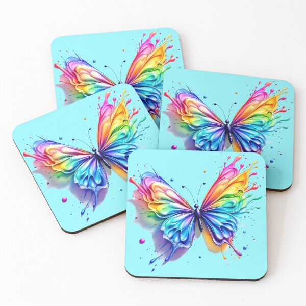 Item preview, Rainbow Splash Butterfly 3D Effect Print & colorful butterfly shadow designed and sold by TheGaliyaStudio.