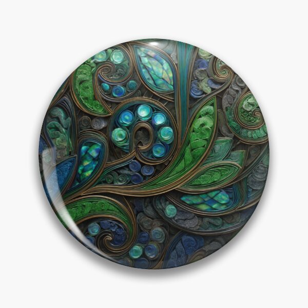 Item preview, New Zealand Māori Paua Pattern Koru Design 463 designed and sold by GrinGalore.