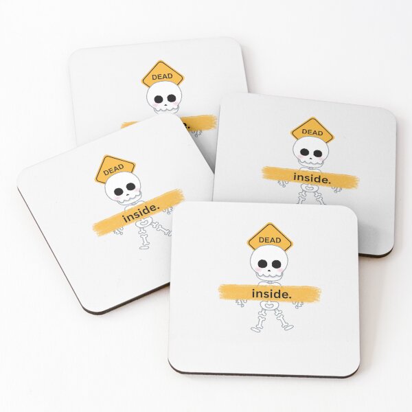 Item preview, Dead Inside Skeleton with Yellow Triangle Banner designed and sold by Garg888Art.