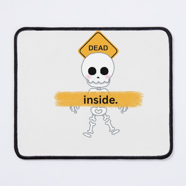 Item preview, Dead Inside Skeleton with Yellow Triangle Banner designed and sold by Garg888Art.