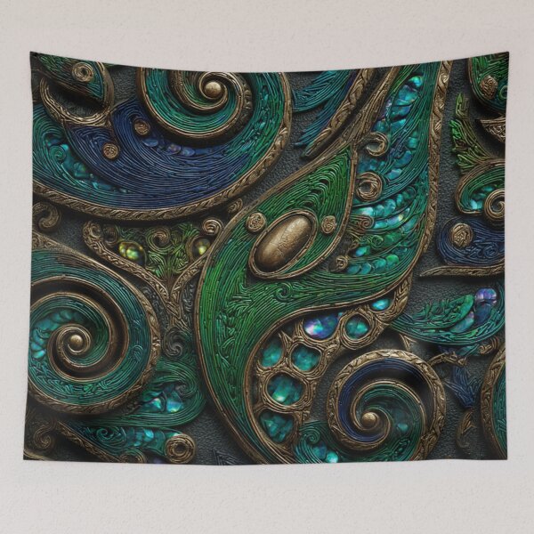 Item preview, New Zealand Māori Paua Pattern Koru Design 464 designed and sold by GrinGalore.