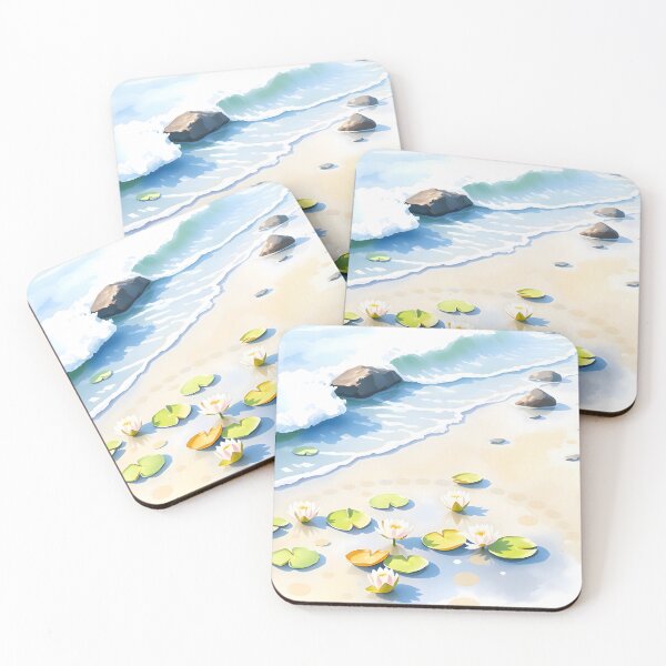 Item preview, Monet Inspired Morning Waves Watercolor designed and sold by ARJ-Fashion.