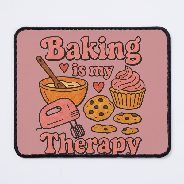 Item preview, Baking Is My Therapy Retro Kitchen Vibes designed and sold by FrictionMaxxing.